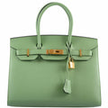 Hermes Birkin 30 Sellier Vert Criquet Madame Grain Gold Hardware - 2020, Y - Exclusu