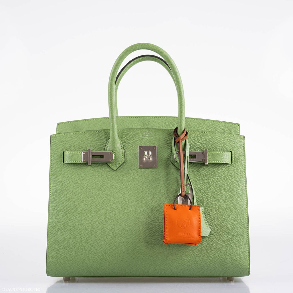 Hermes Birkin 30 Sellier Vert Criquet Madame Grain Palladium Hardware - 2020, Y - Exclusu