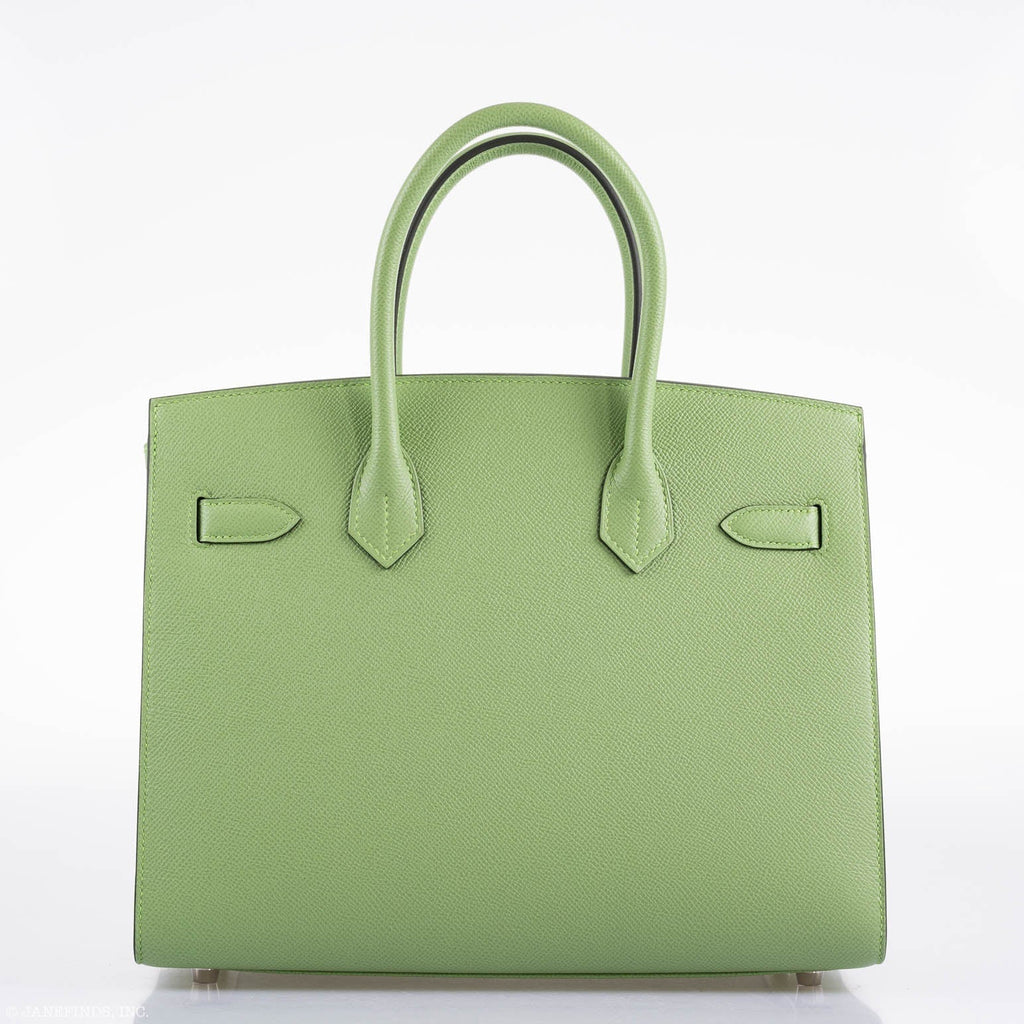 Hermes Birkin 30 Sellier Vert Criquet Madame Grain Palladium Hardware - 2020, Y - Exclusu