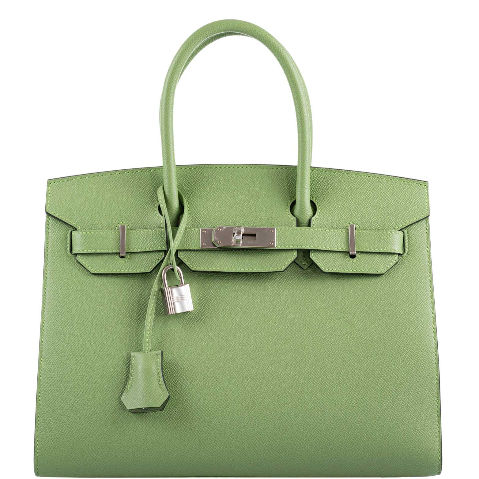 Hermes Birkin 30 Sellier Vert Criquet Madame Grain Palladium Hardware - 2020, Y - Exclusu