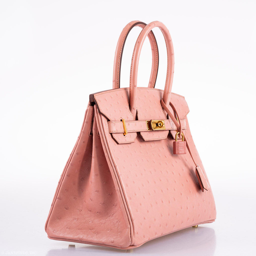 Hermes Birkin 30 Terre Cuite Ostrich Gold Hardware - 2020, Y - Exclusu