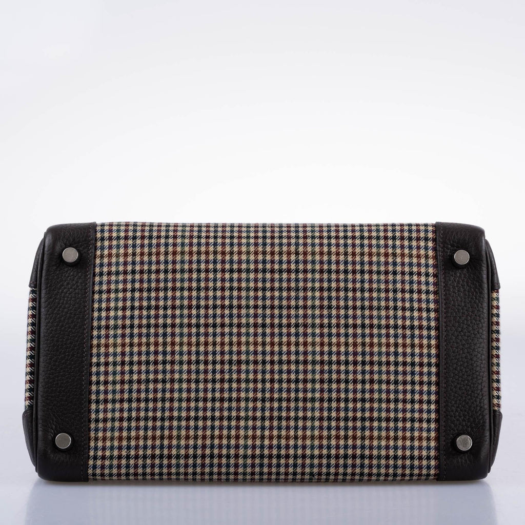 Hermes Birkin 30 Togo And Plaid Wool Lainage Palladium Hardware - 2006, J Square - Exclusu