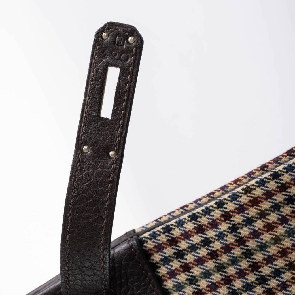 Hermes Birkin 30 Togo And Plaid Wool Lainage Palladium Hardware - 2006, J Square - Exclusu