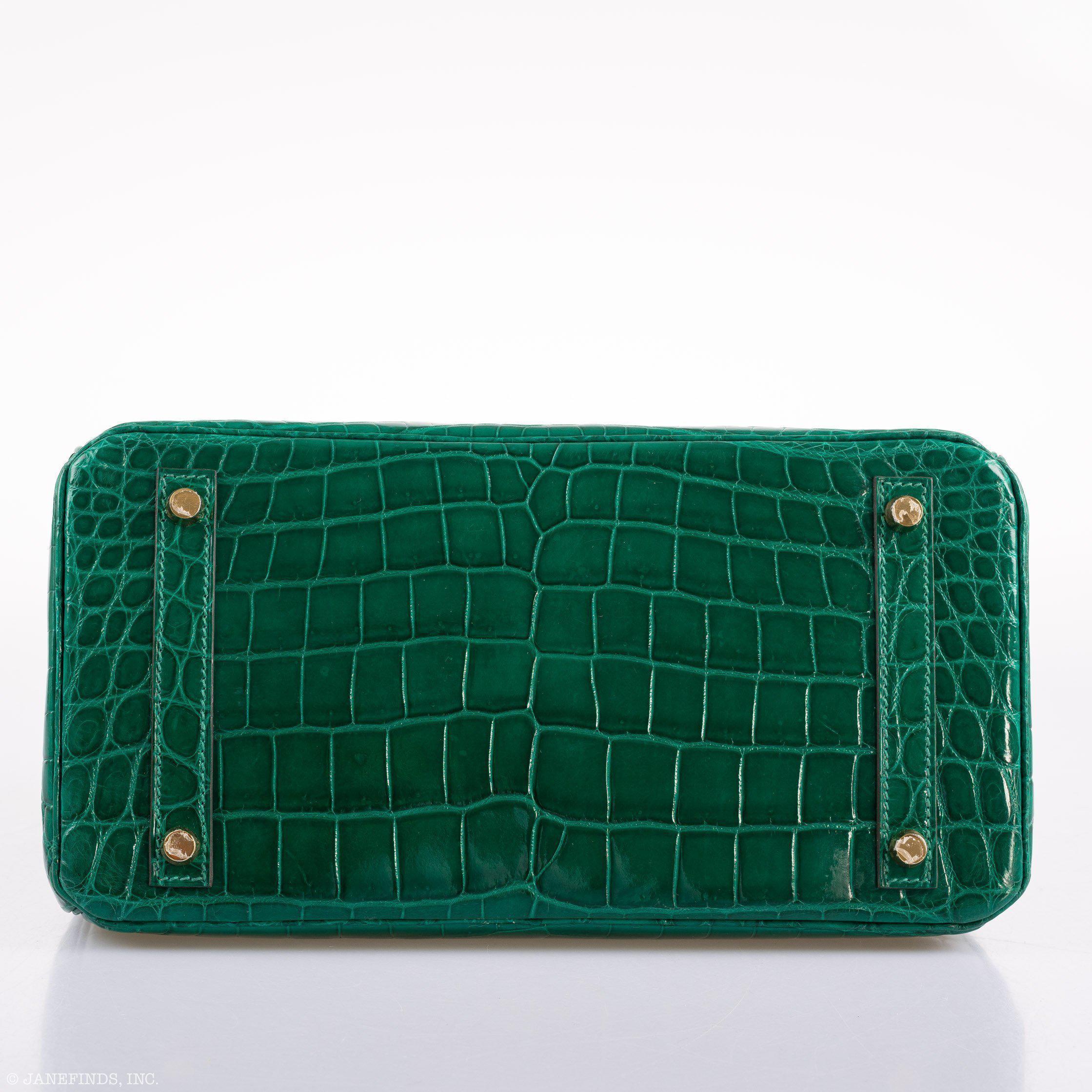 Hermes Birkin 30 Vert Emerald Niloticus Crocodile Gold Hardware - 2019, D - Exclusu
