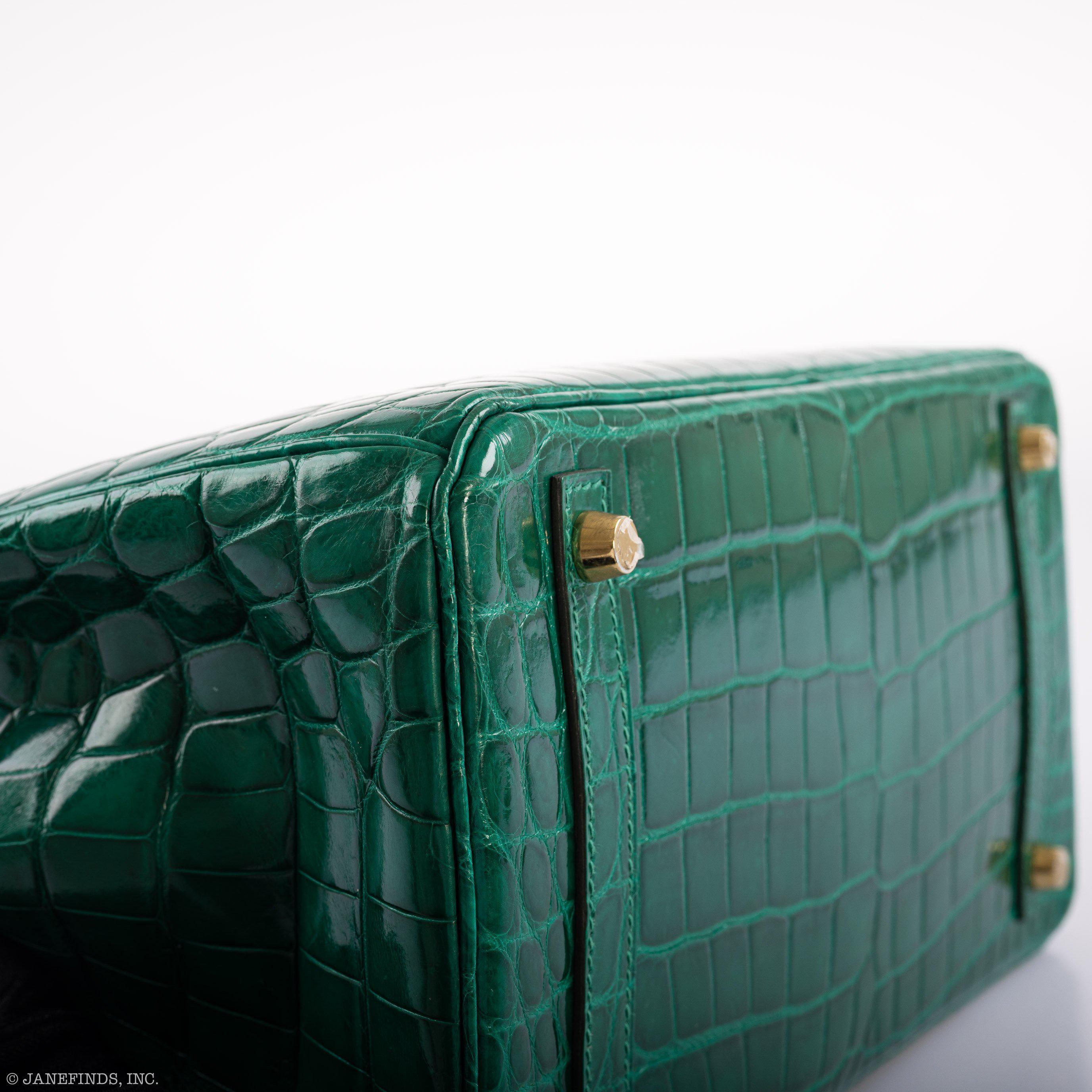 Hermes Birkin 30 Vert Emerald Niloticus Crocodile Gold Hardware - 2019, D - Exclusu