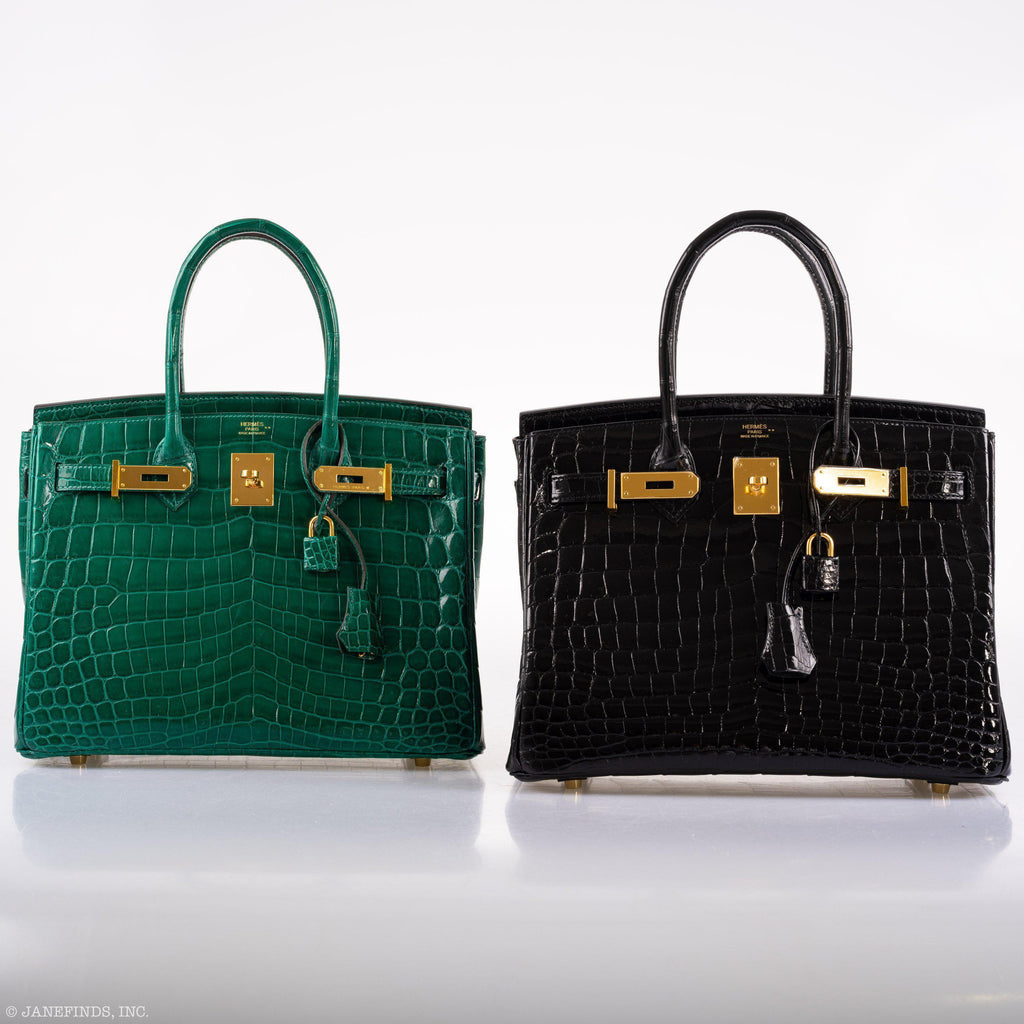 Hermes Birkin 30 Vert Emerald Niloticus Crocodile Gold Hardware - 2019, D - Exclusu