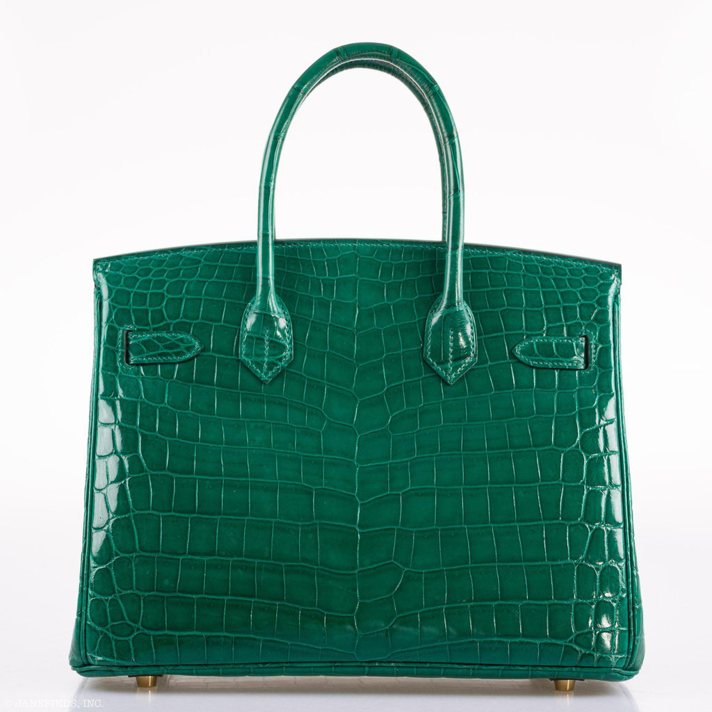 Hermes Birkin 30 Vert Emerald Niloticus Crocodile Gold Hardware - 2019, D - Exclusu