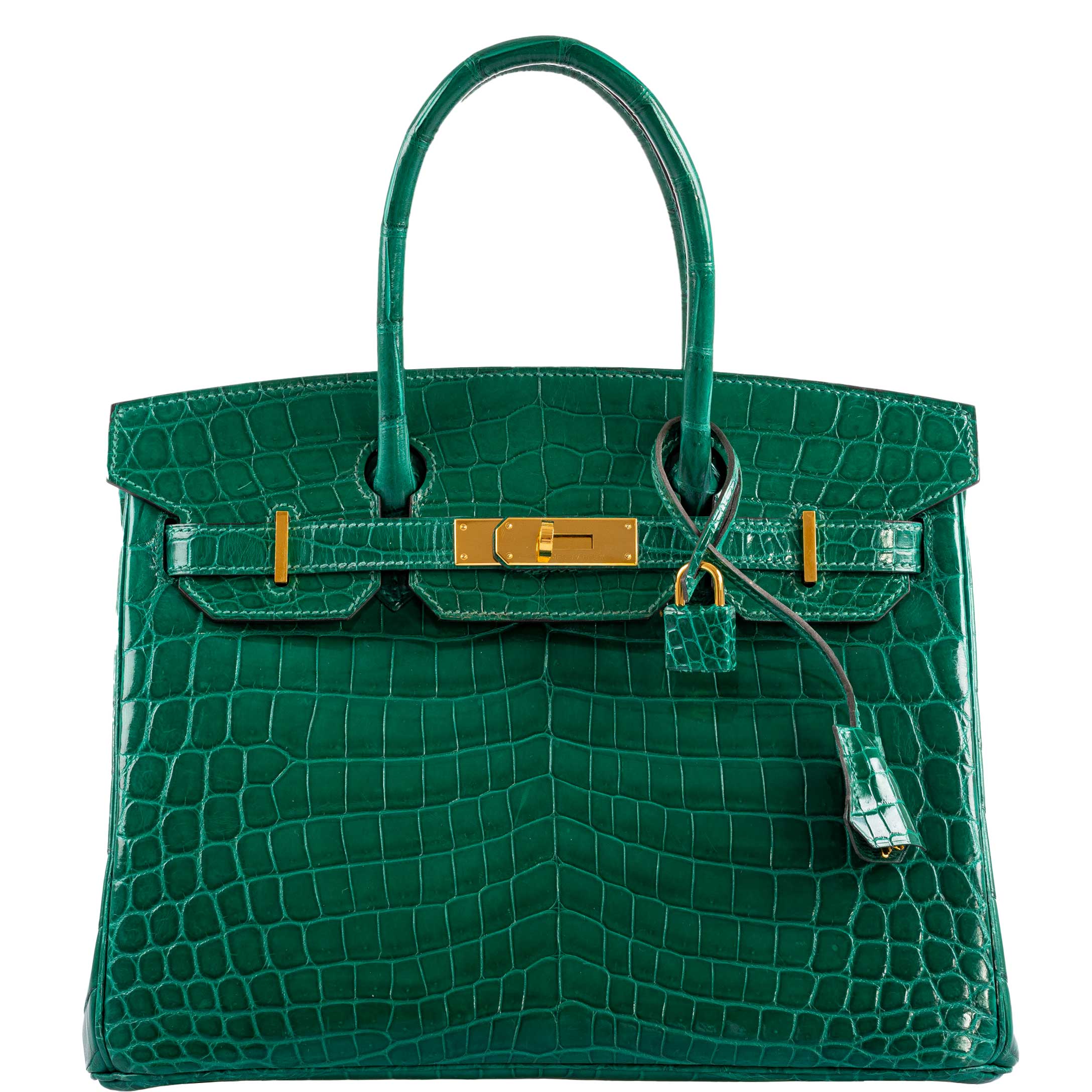 Hermes Birkin 30 Vert Emerald Niloticus Crocodile Gold Hardware - 2019, D - Exclusu