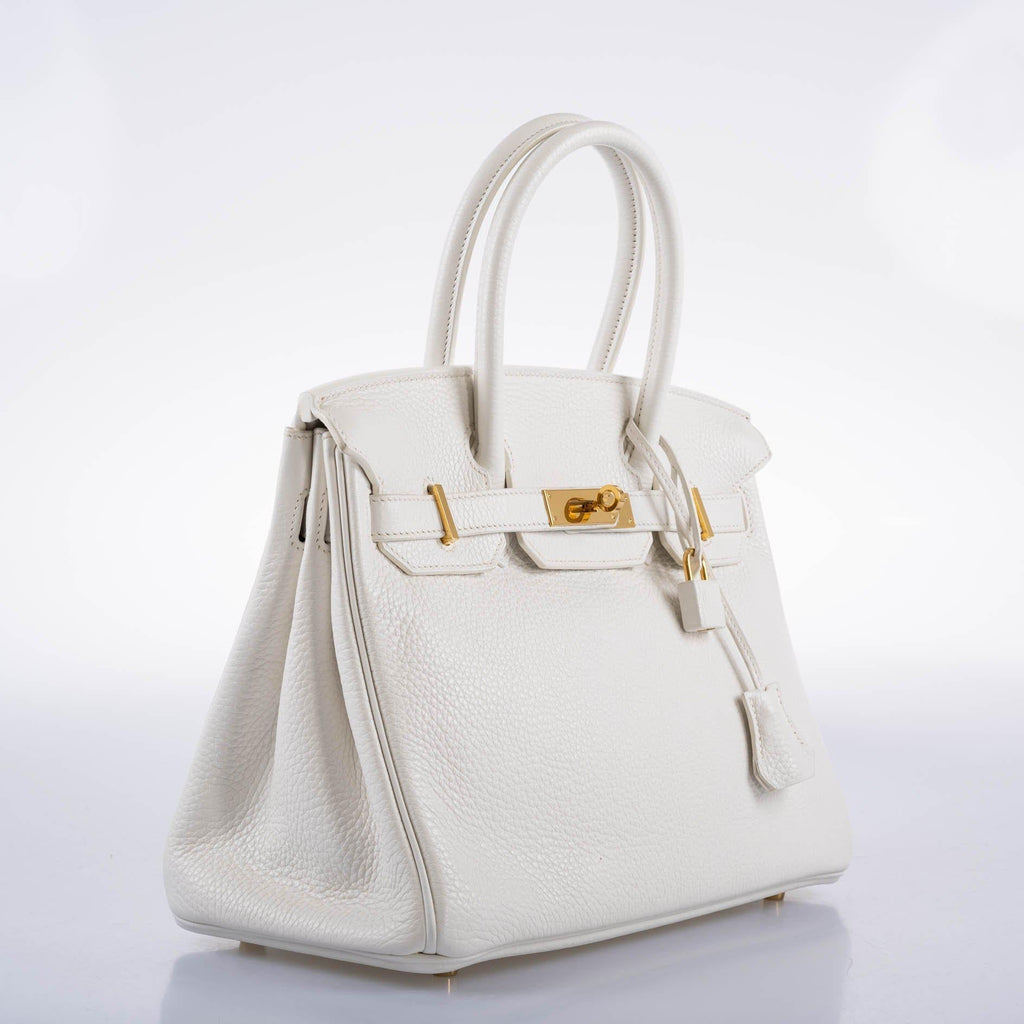 Hermes Birkin 30 White Clemence with Gold Hardware - 2016, X - Exclusu