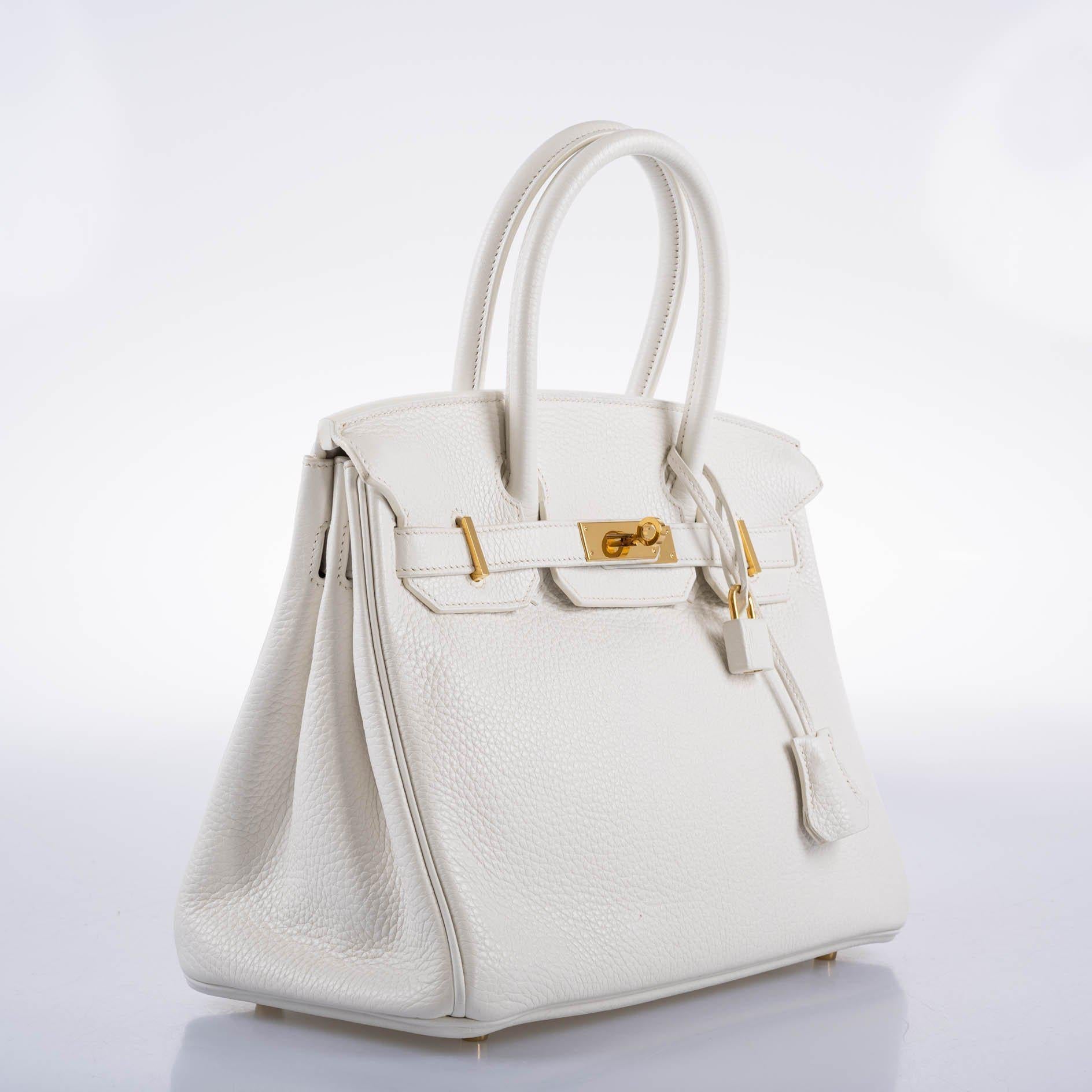Hermes Birkin 30 White Clemence with Gold Hardware - 2016, X - Exclusu
