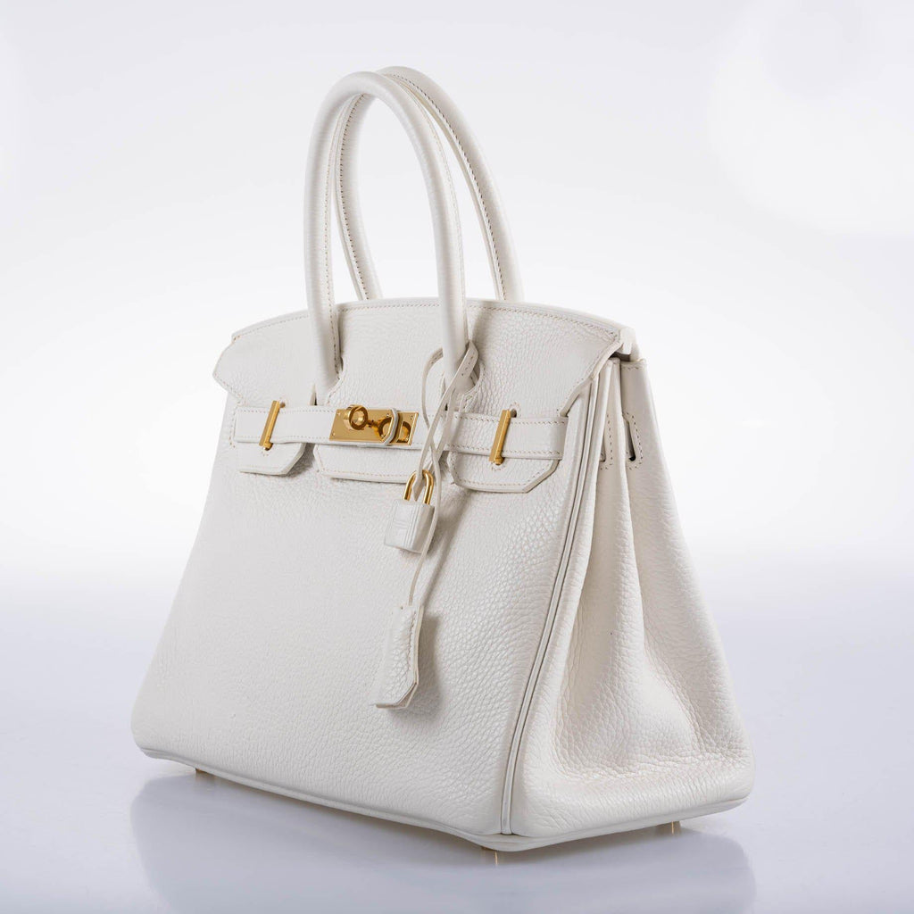 Hermes Birkin 30 White Clemence with Gold Hardware - 2016, X - Exclusu