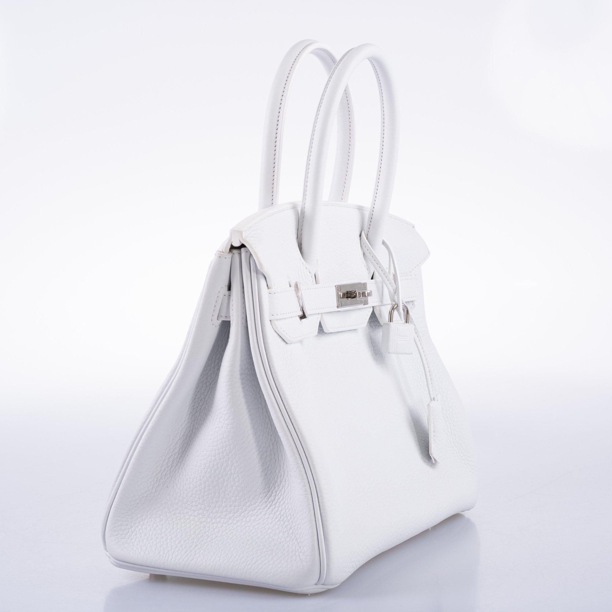 Hermes Birkin 30 White Clemence with Palladium Hardware - 2016, X - Exclusu