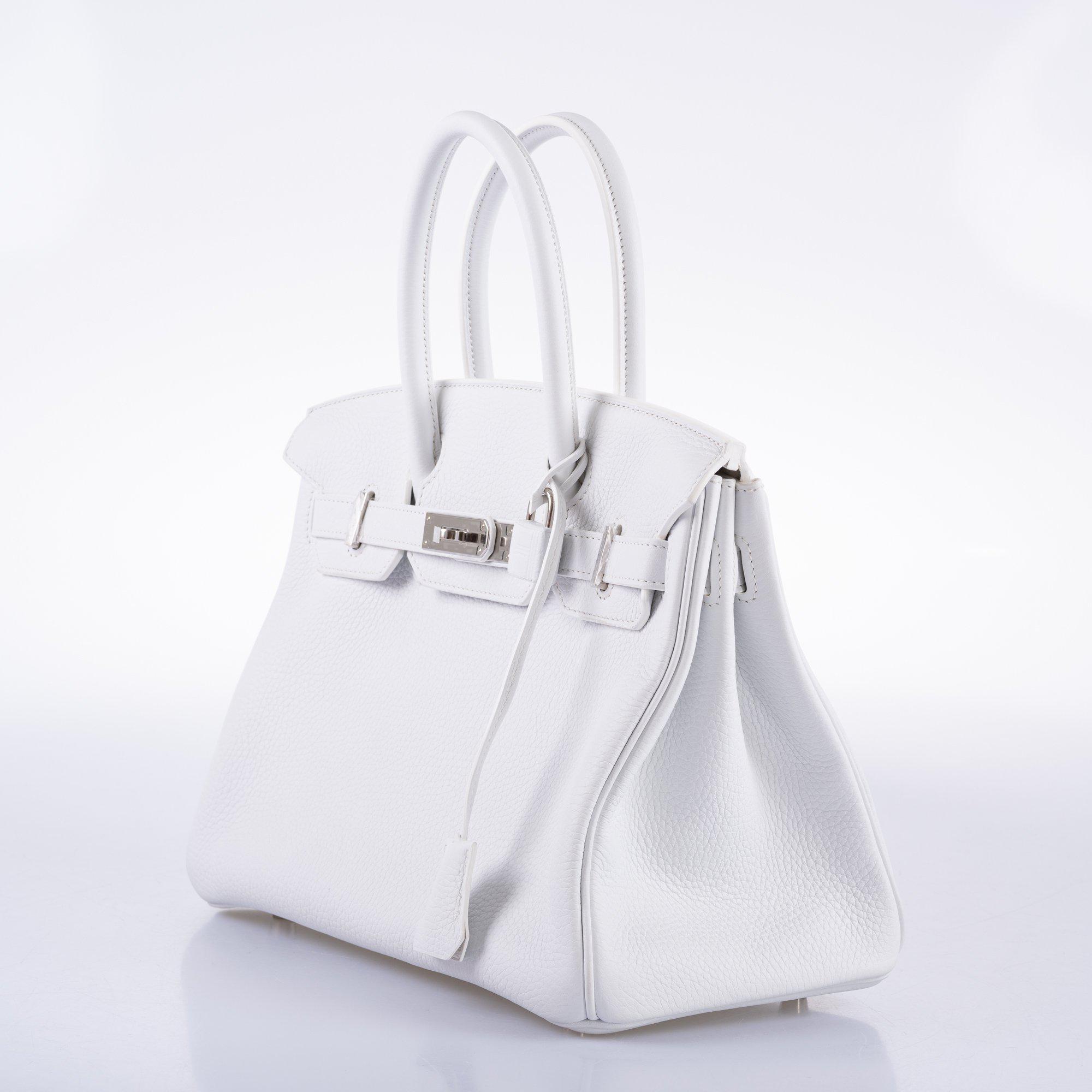 Hermes Birkin 30 White Clemence with Palladium Hardware - 2016, X - Exclusu