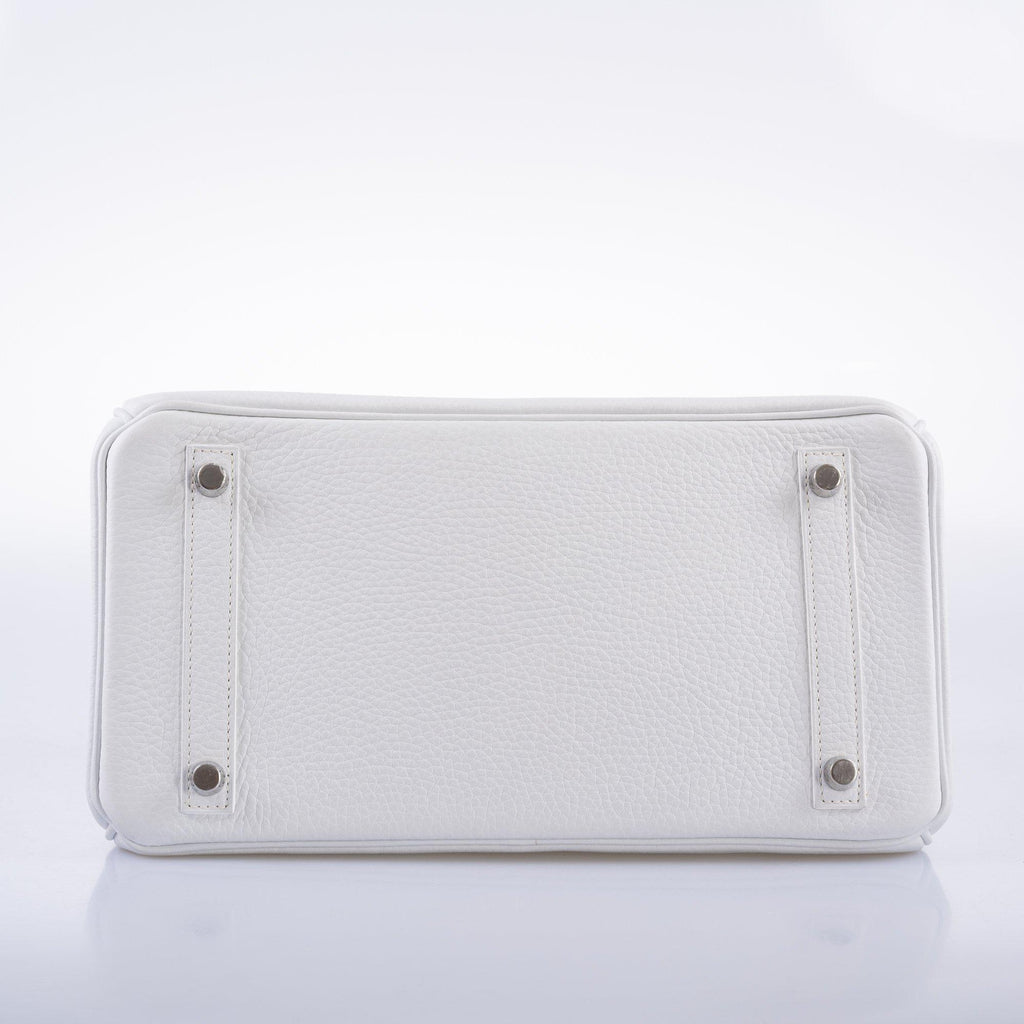 Hermes Birkin 30 White Clemence with Palladium Hardware - 2016, X - Exclusu