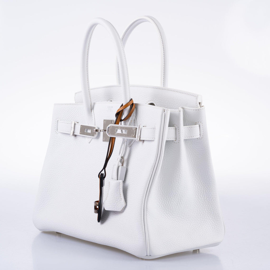 Hermes Birkin 30 White Clemence with Palladium Hardware - 2016, X - Exclusu