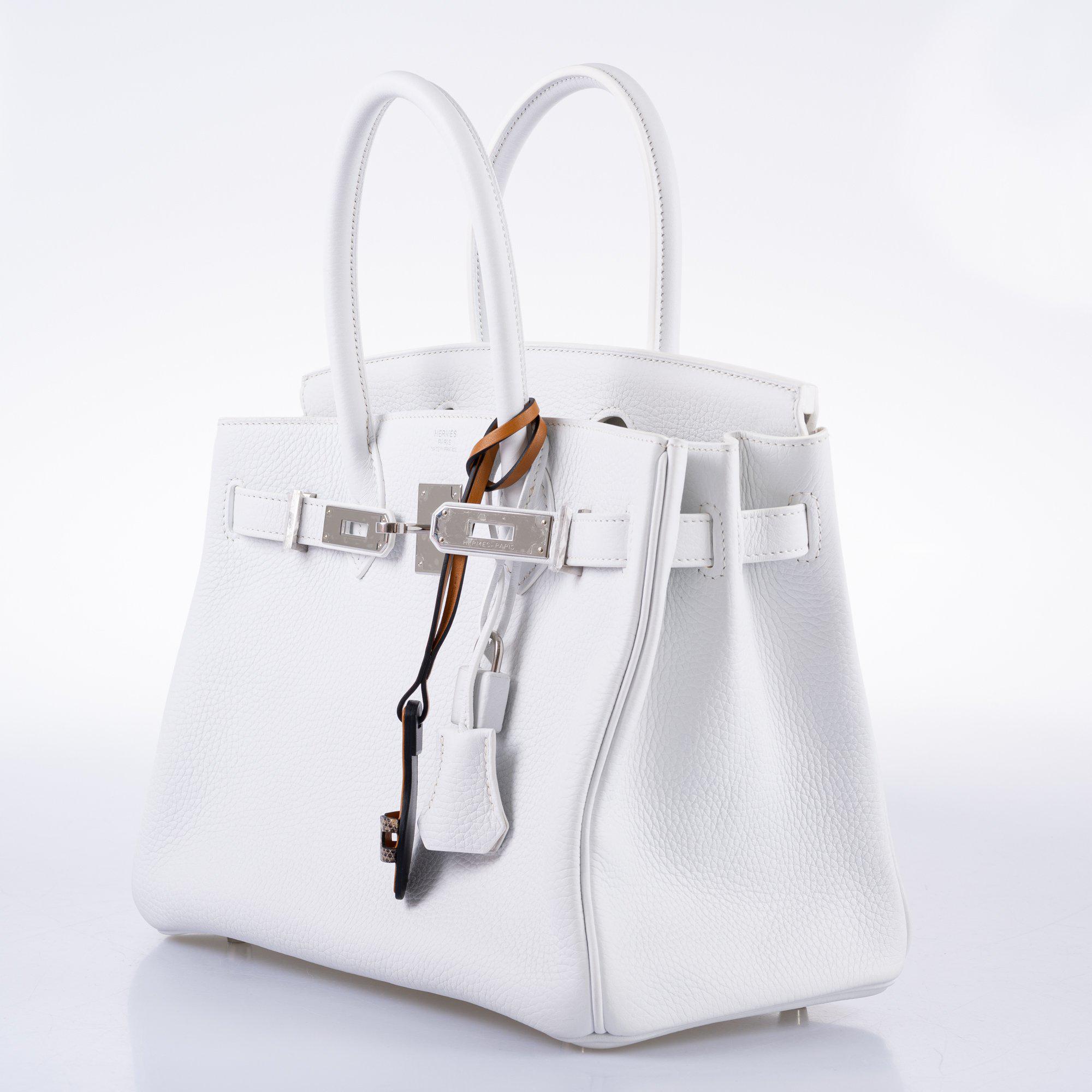 Hermes Birkin 30 White Clemence with Palladium Hardware - 2016, X - Exclusu