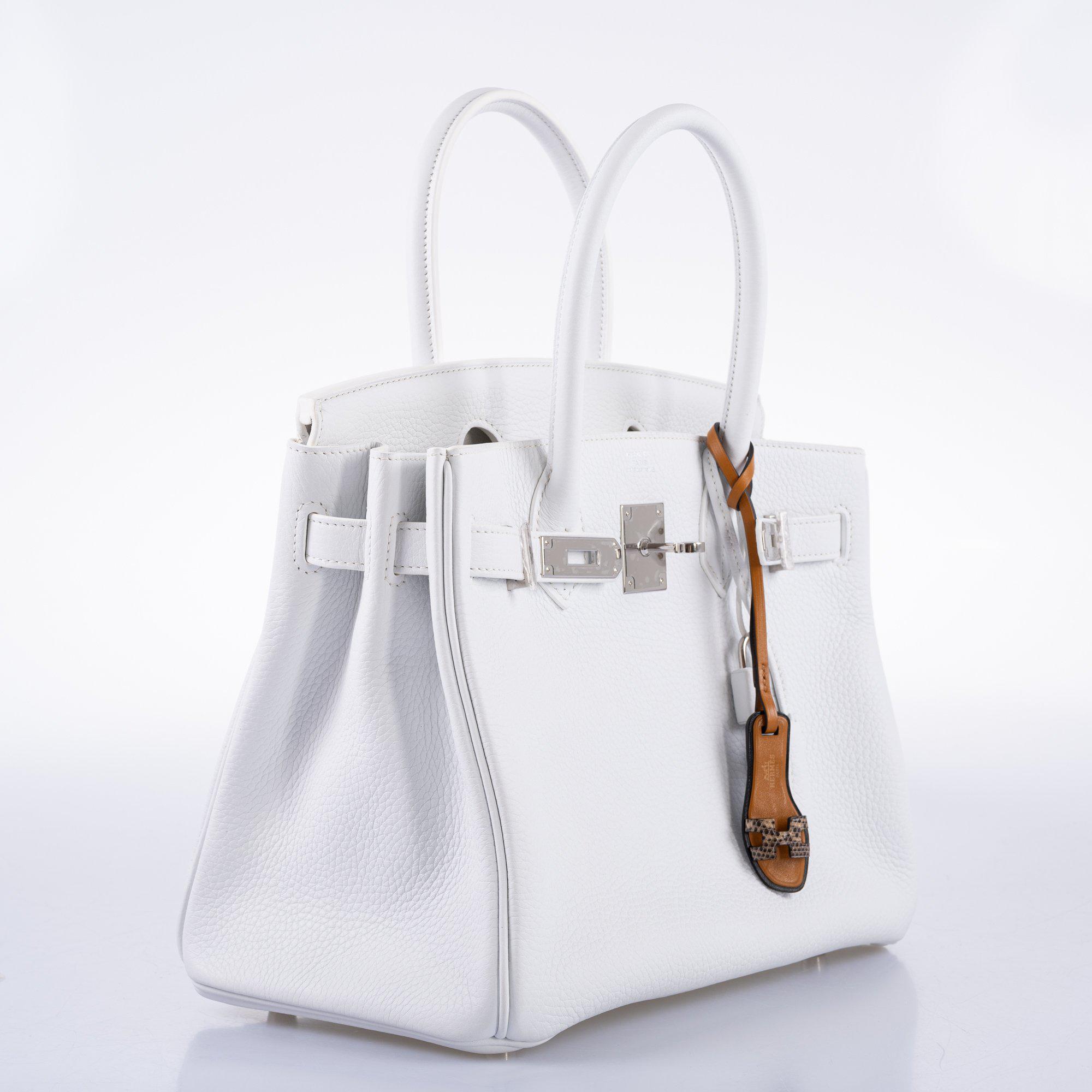 Hermes Birkin 30 White Clemence with Palladium Hardware - 2016, X - Exclusu