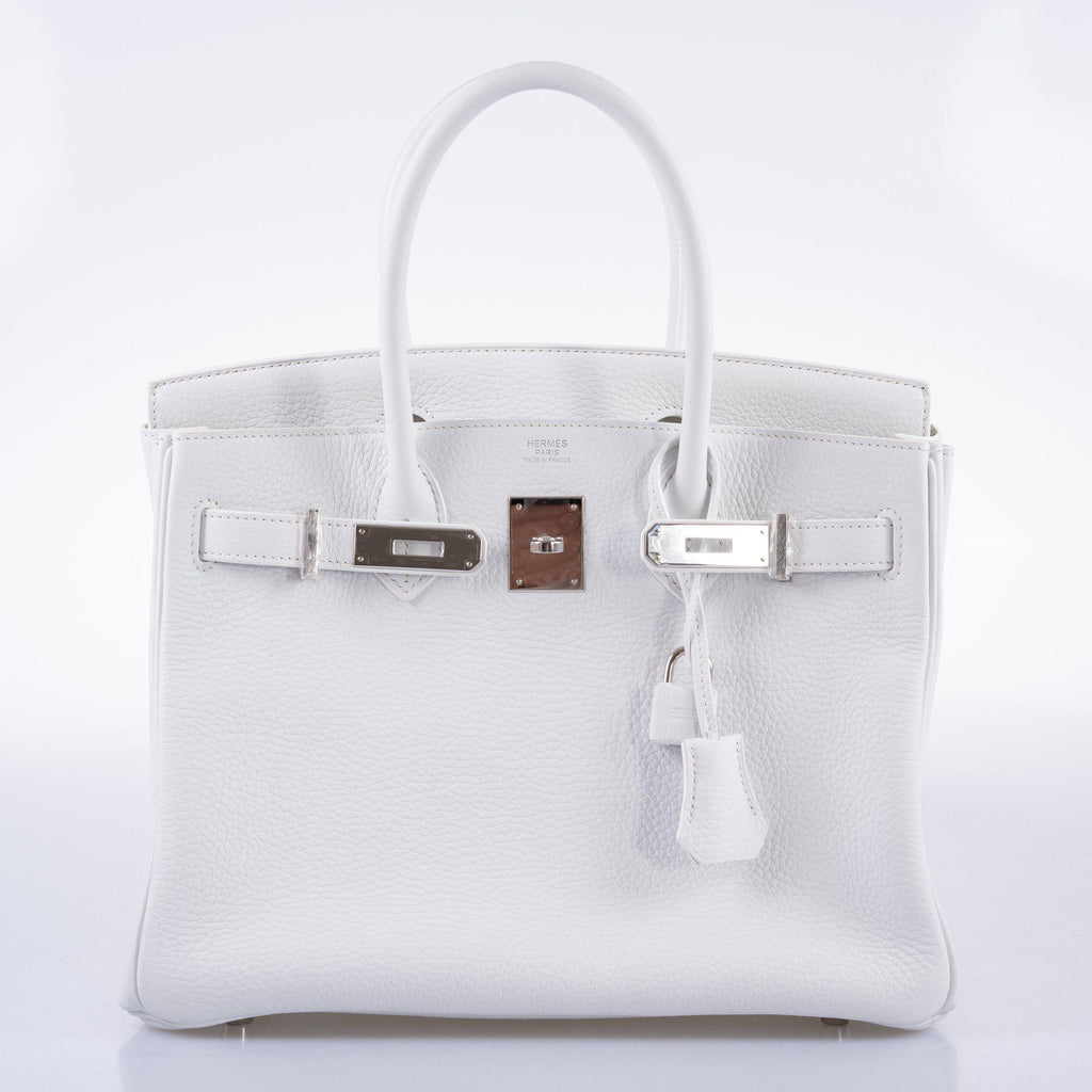 Hermes Birkin 30 White Clemence with Palladium Hardware - 2016, X - Exclusu