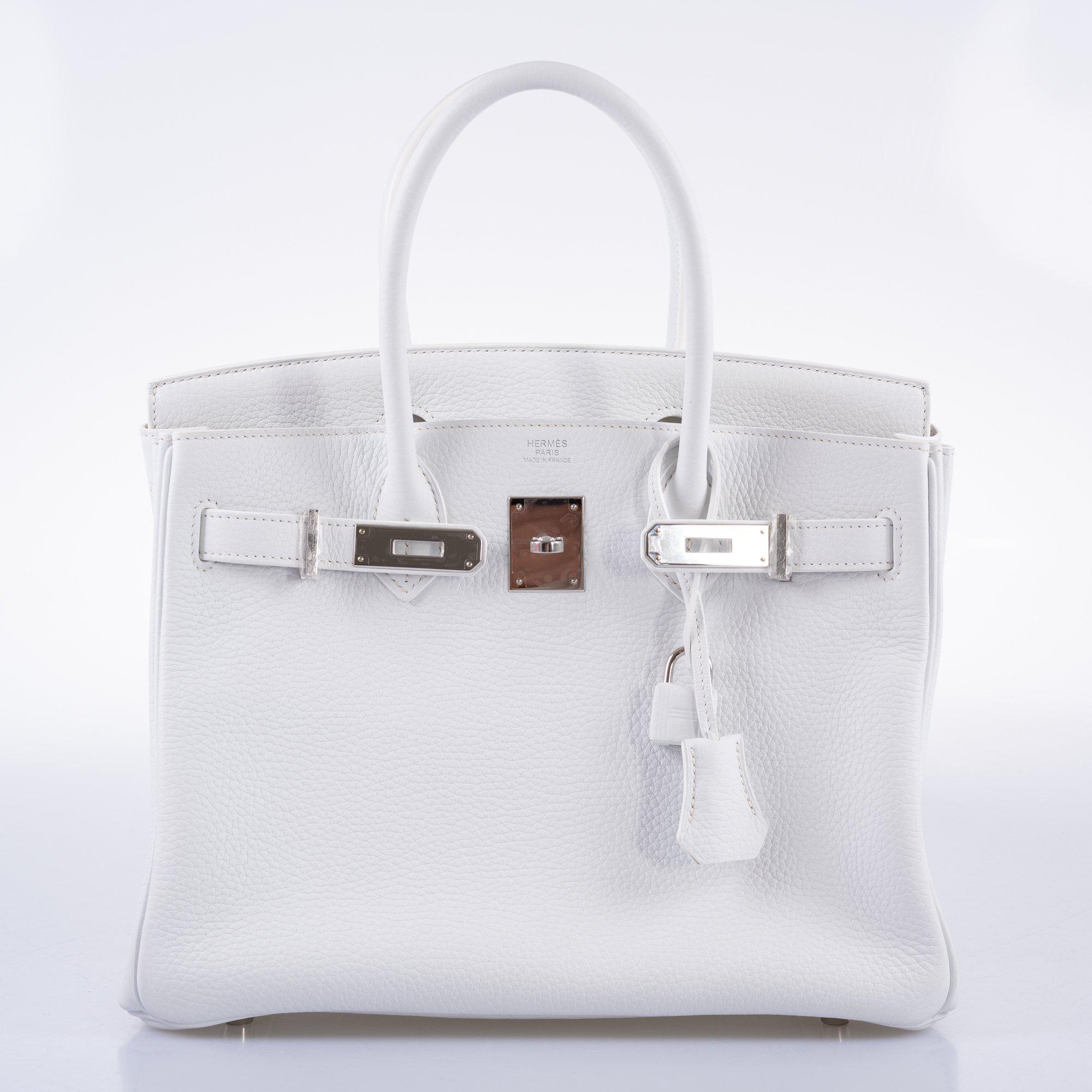 Hermes Birkin 30 White Clemence with Palladium Hardware - 2016, X - Exclusu