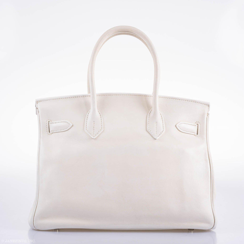 Hermes Birkin 30 White Swift with Palladium Hardware - 2007, K Square - Exclusu
