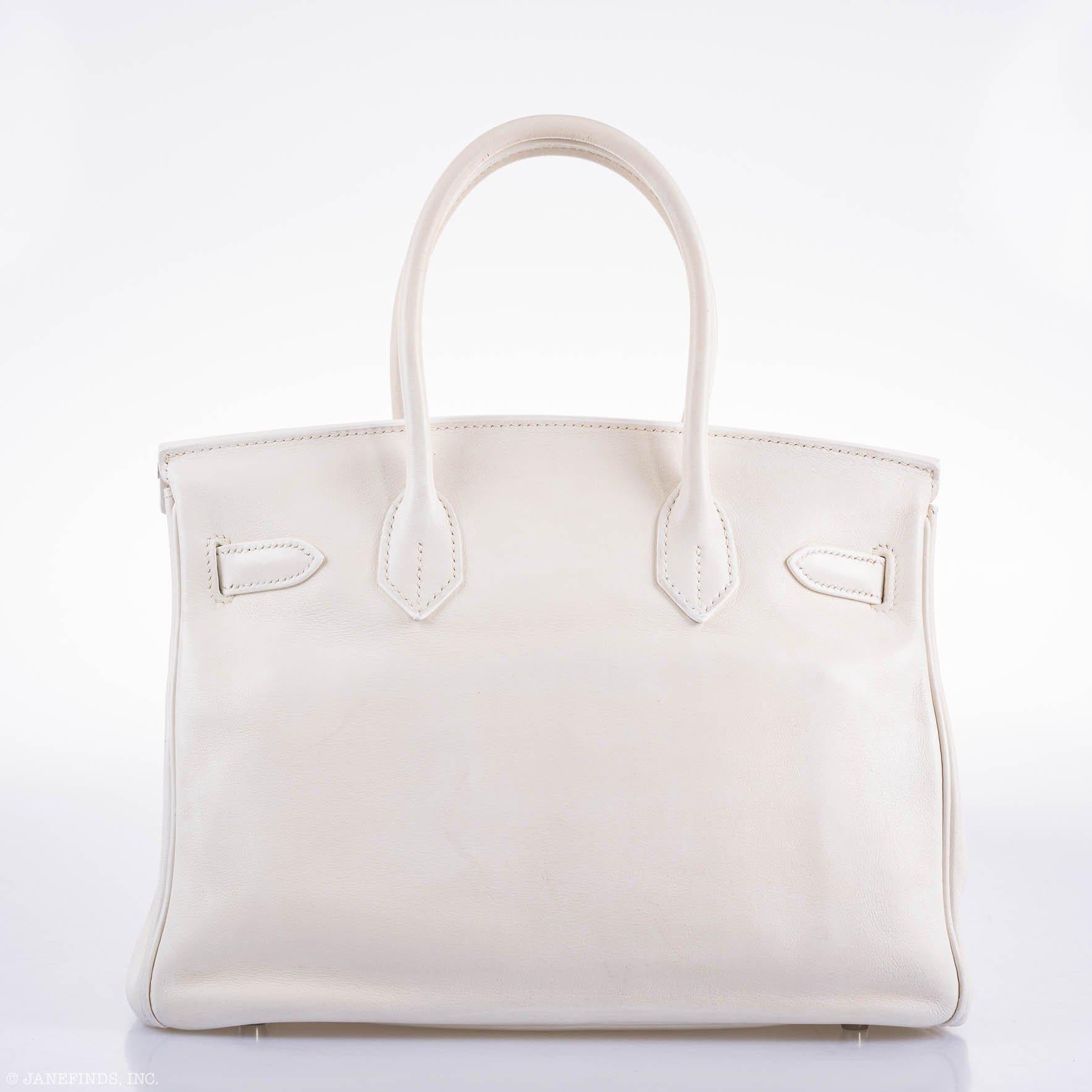 Hermes Birkin 30 White Swift with Palladium Hardware - 2007, K Square - Exclusu
