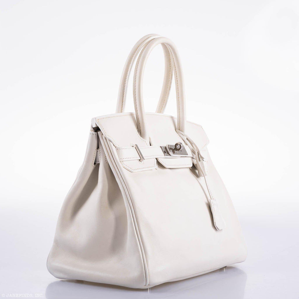 Hermes Birkin 30 White Swift with Palladium Hardware - 2007, K Square - Exclusu