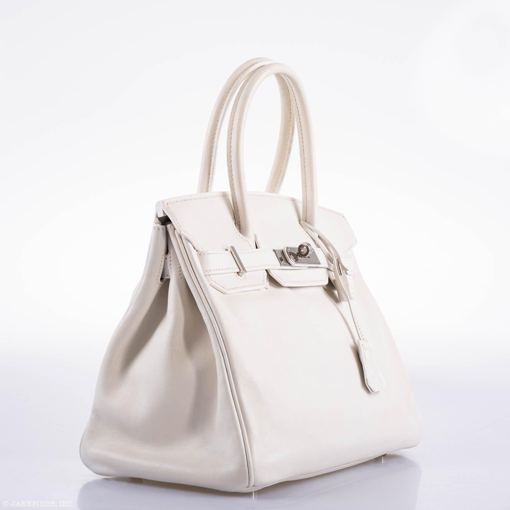 Hermes Birkin 30 White Swift with Palladium Hardware - 2007, K Square - Exclusu