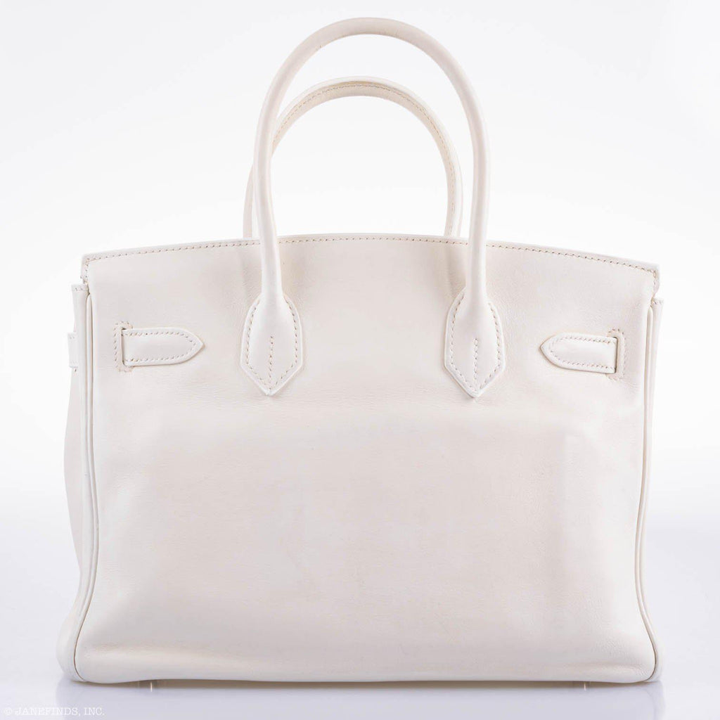 Hermes Birkin 30 White Swift with Palladium Hardware - 2007, K Square - Exclusu