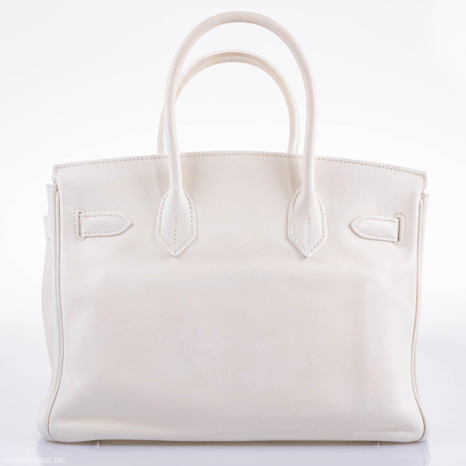 Hermes Birkin 30 White Swift with Palladium Hardware - 2007, K Square - Exclusu