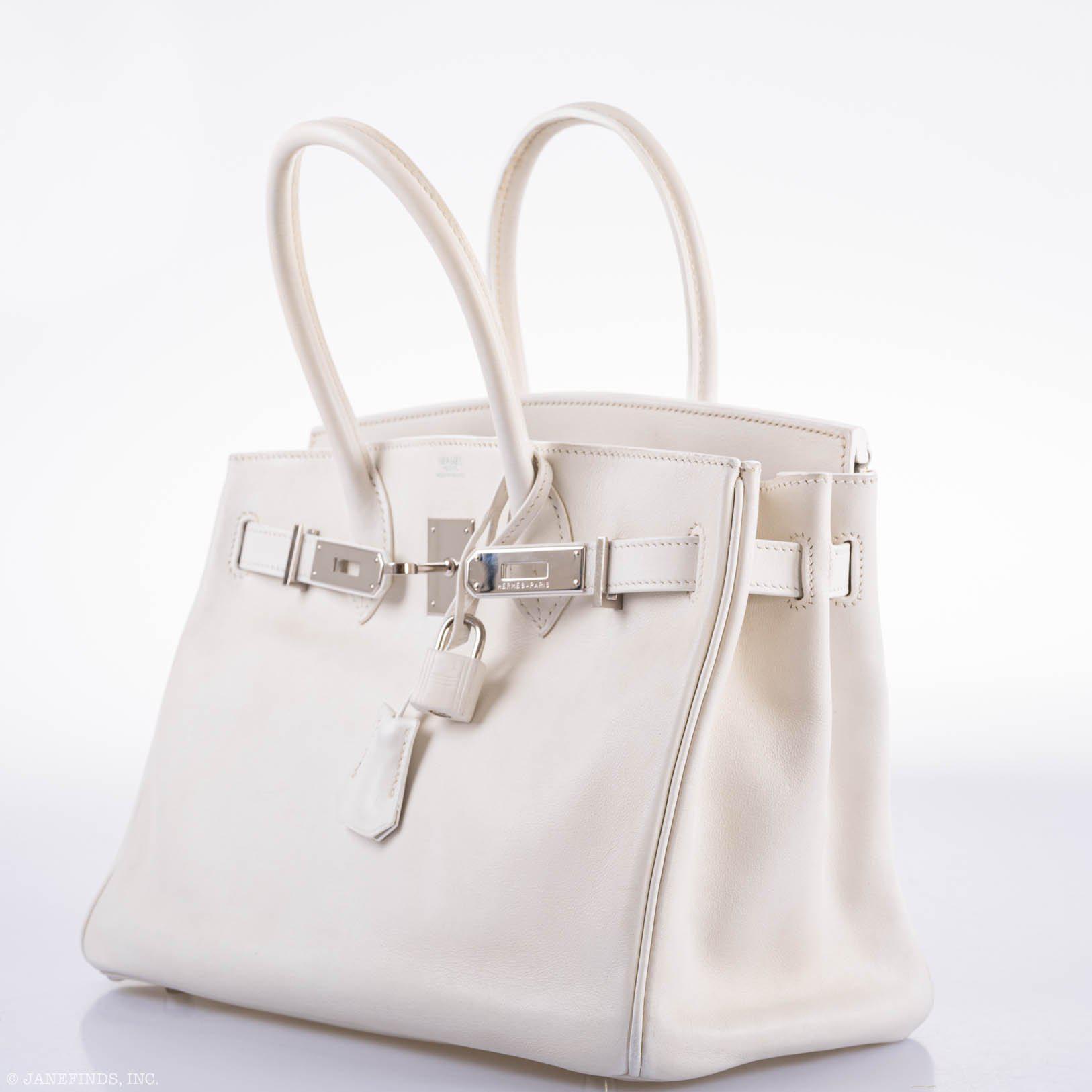 Hermes Birkin 30 White Swift with Palladium Hardware - 2007, K Square - Exclusu