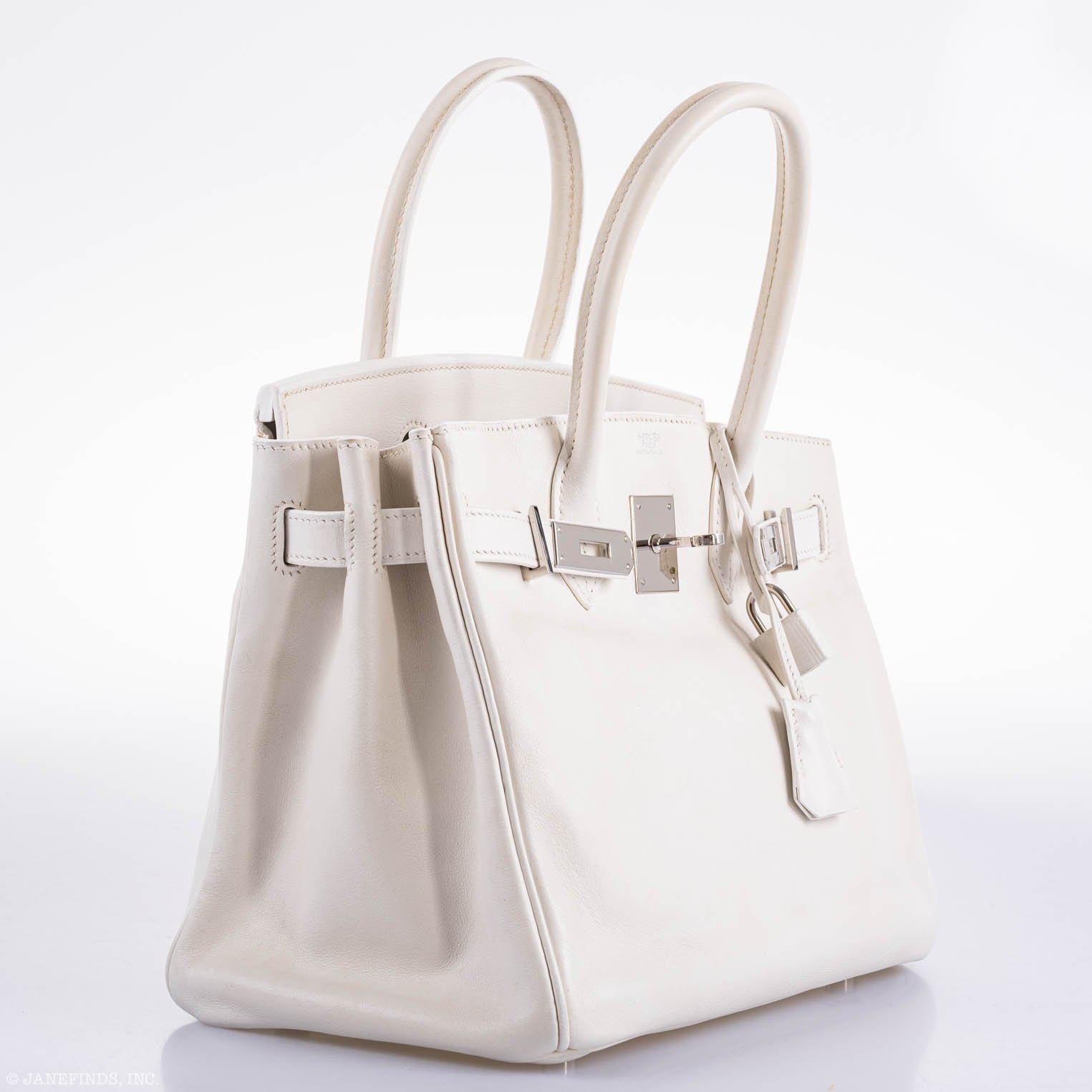 Hermes Birkin 30 White Swift with Palladium Hardware - 2007, K Square - Exclusu
