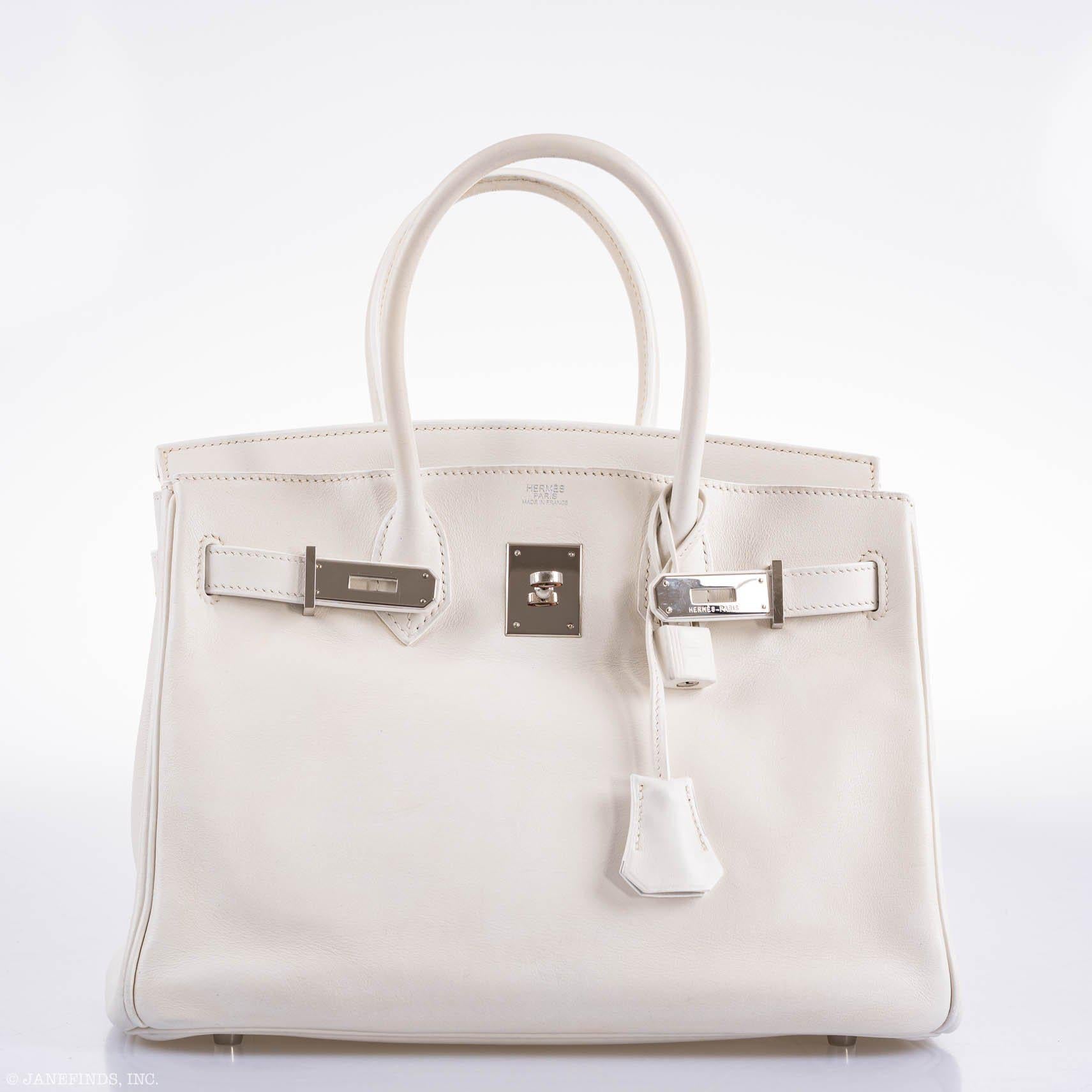 Hermes Birkin 30 White Swift with Palladium Hardware - 2007, K Square - Exclusu
