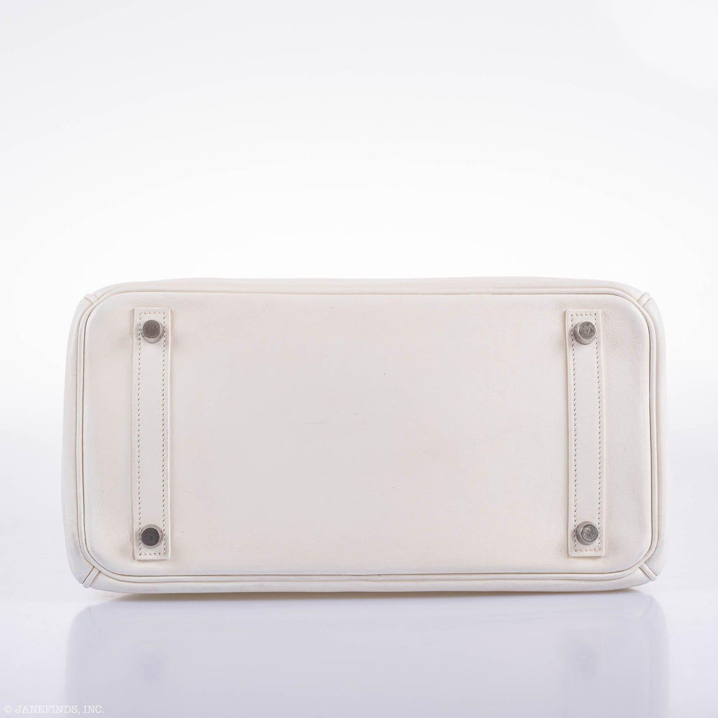 Hermes Birkin 30 White Swift with Palladium Hardware - 2007, K Square - Exclusu