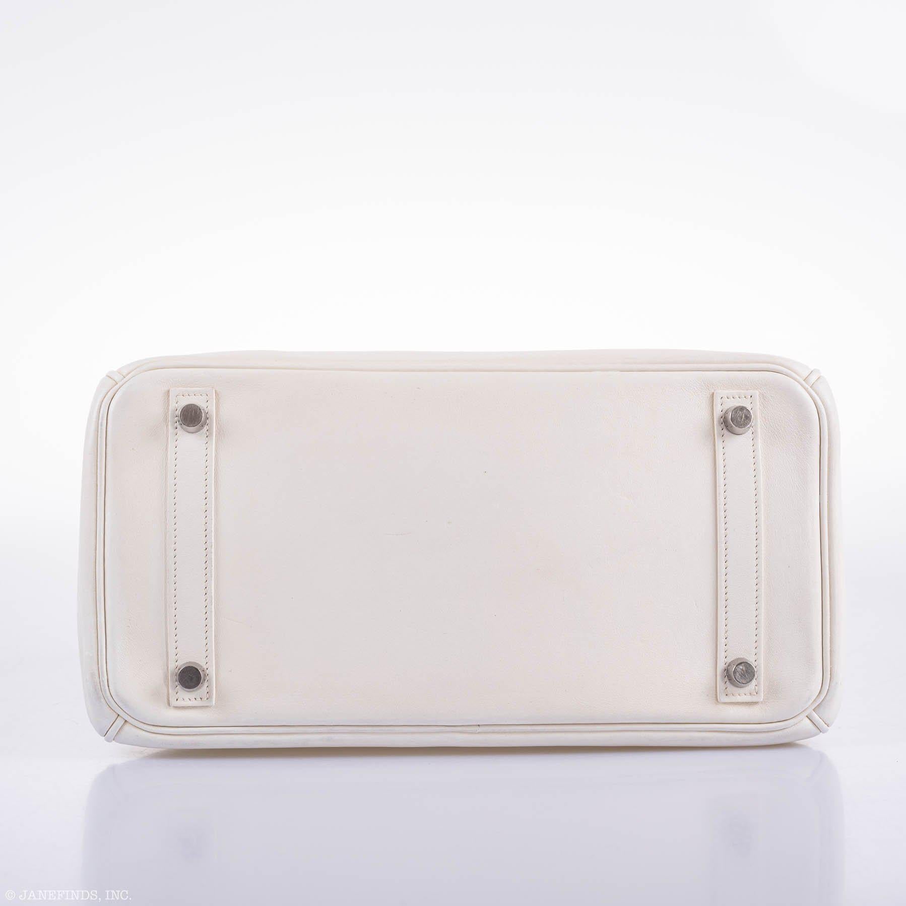 Hermes Birkin 30 White Swift with Palladium Hardware - 2007, K Square - Exclusu