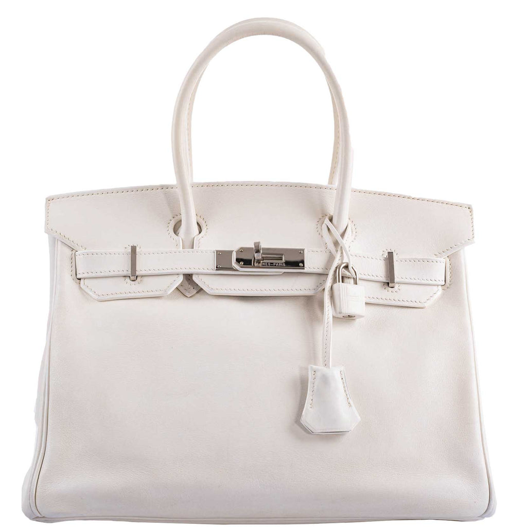 Hermes Birkin 30 White Swift with Palladium Hardware - 2007, K Square - Exclusu