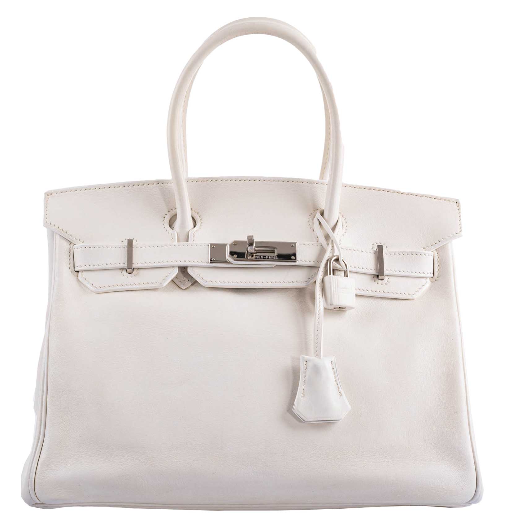 Hermes Birkin 30 White Swift with Palladium Hardware - 2007, K Square - Exclusu