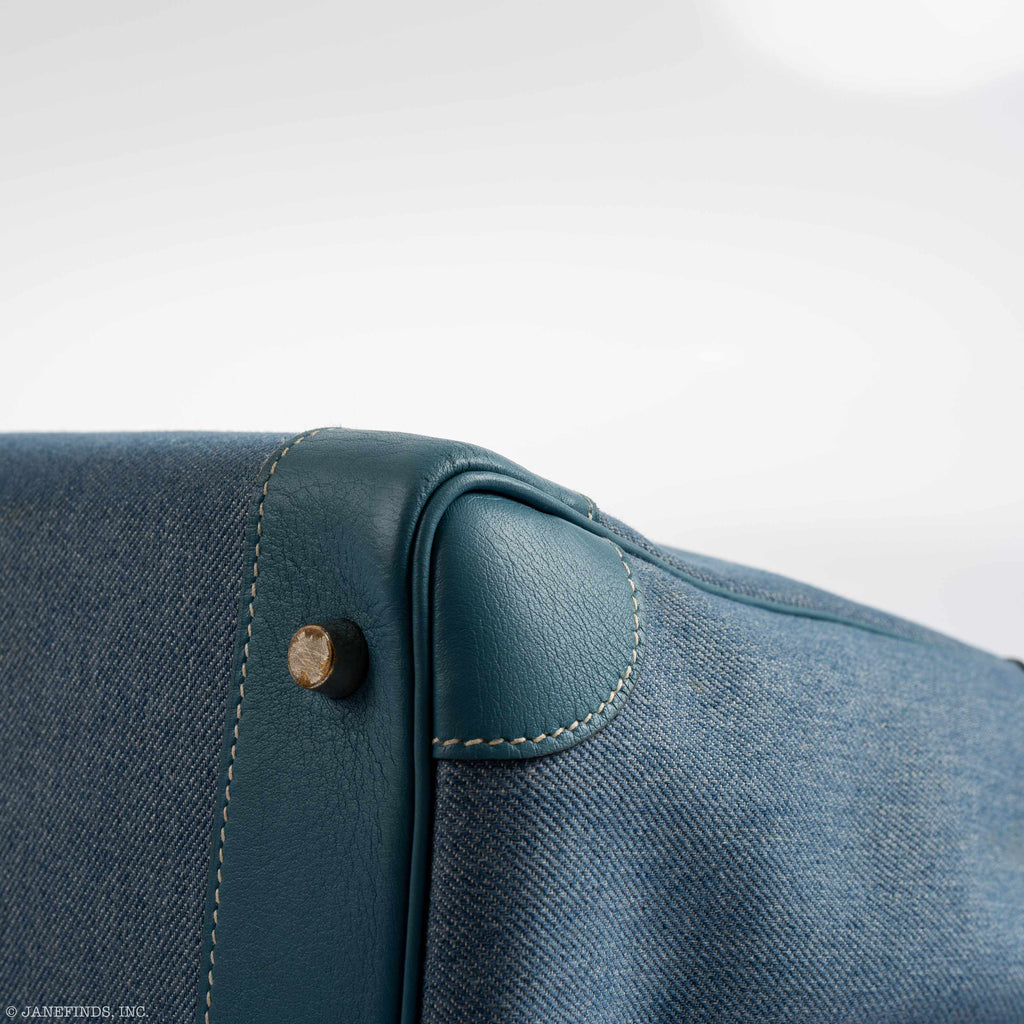 Hermes Birkin 32 HAC Denim & Blue Jean Gulliver Leather Palladium Hardware - Exclusu