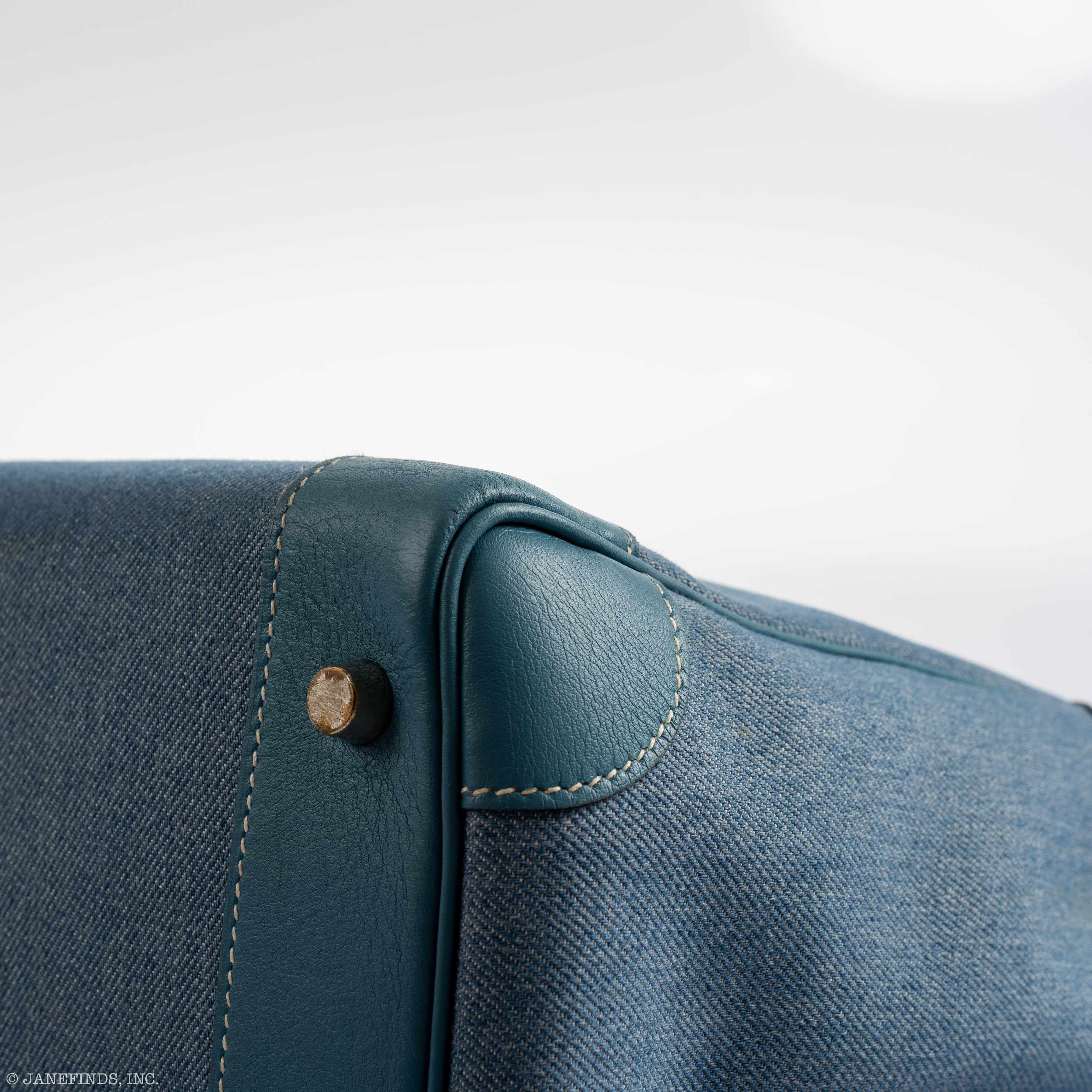 Hermes Birkin 32 HAC Denim & Blue Jean Gulliver Leather Palladium Hardware - Exclusu