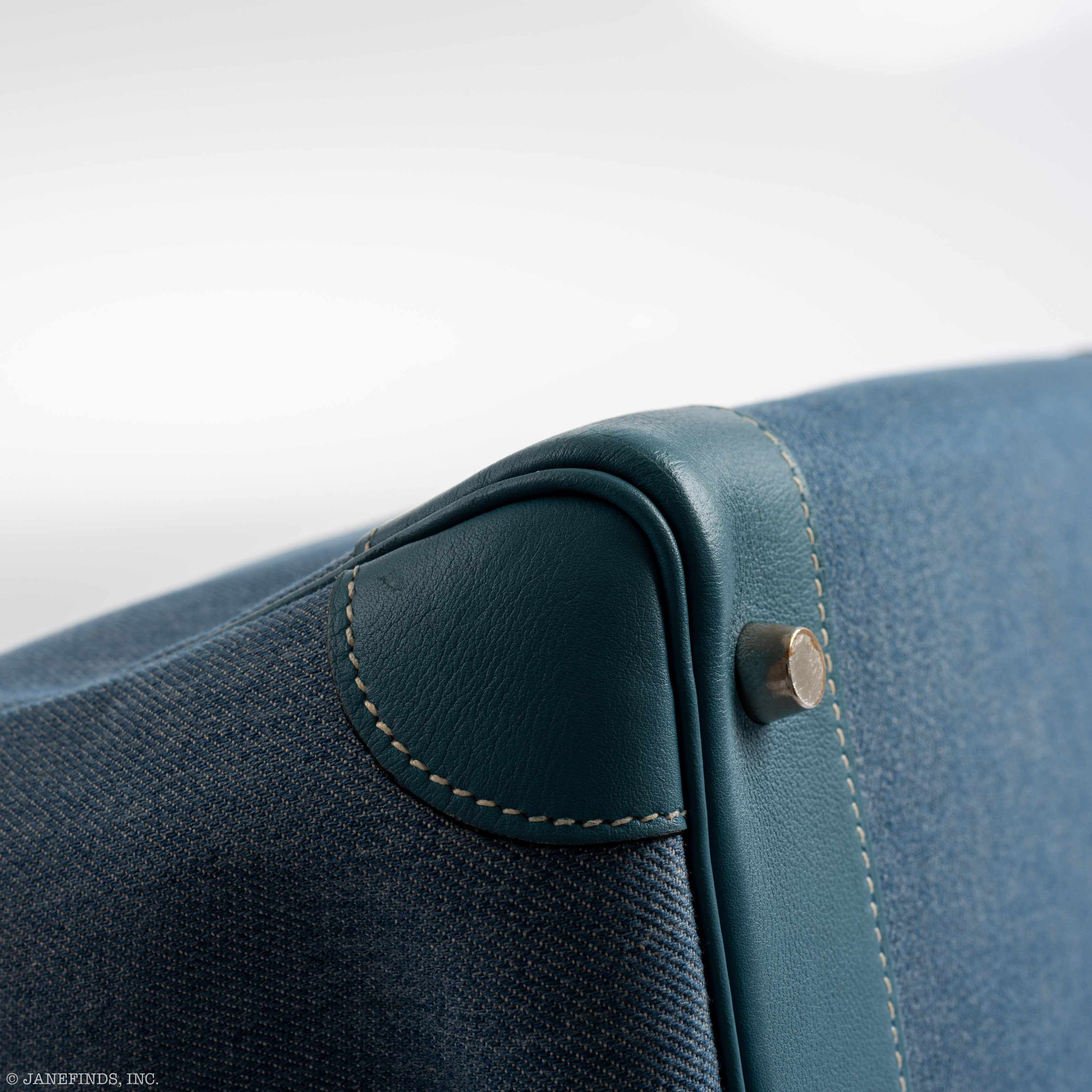 Hermes Birkin 32 HAC Denim & Blue Jean Gulliver Leather Palladium Hardware - Exclusu