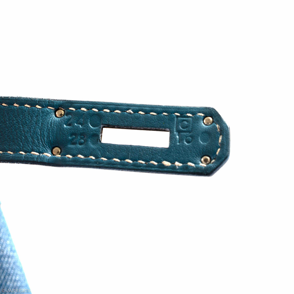 Hermes Birkin 32 HAC Denim & Blue Jean Gulliver Leather Palladium Hardware - Exclusu