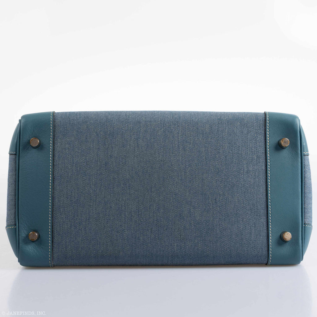 Hermes Birkin 32 HAC Denim & Blue Jean Gulliver Leather Palladium Hardware - Exclusu