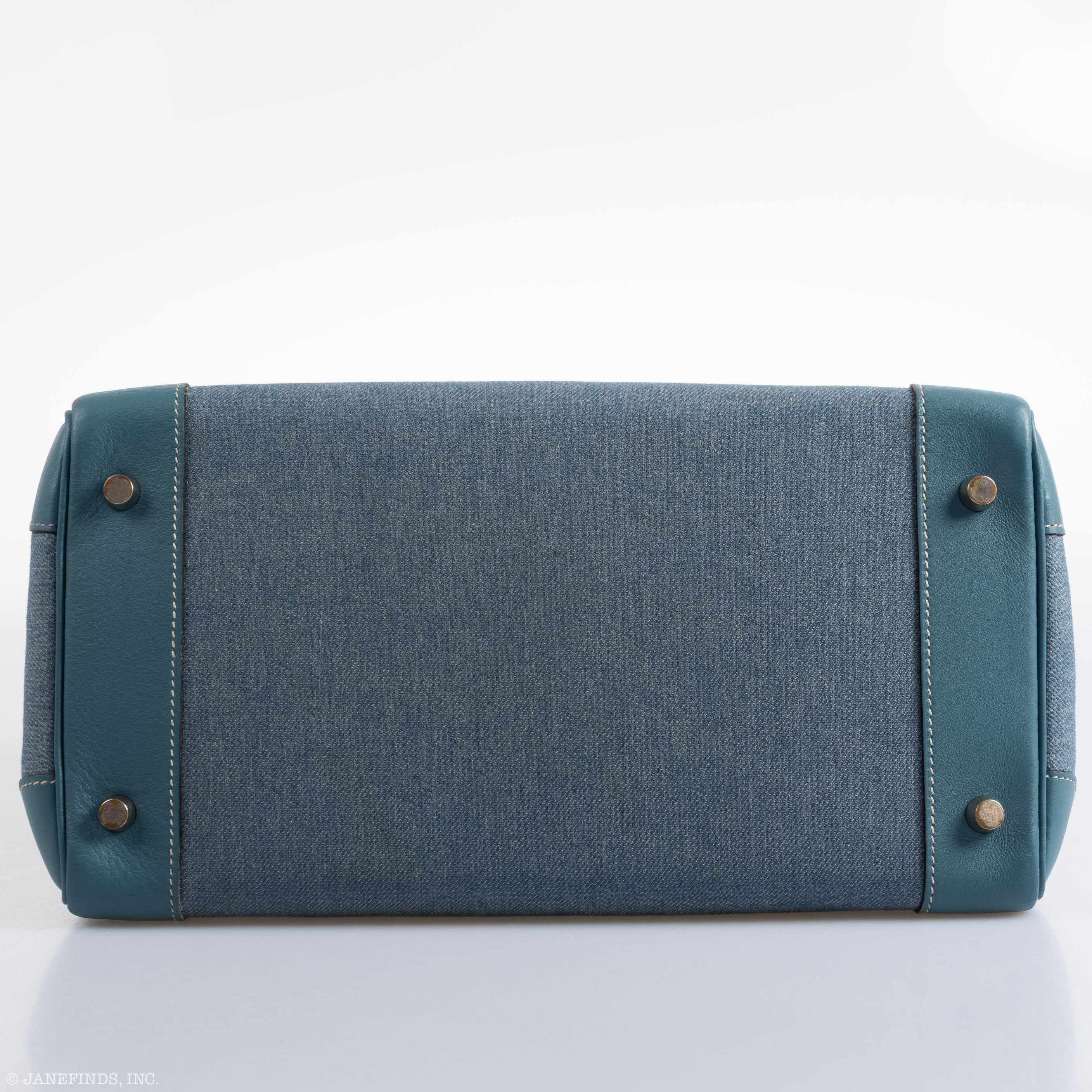 Hermes Birkin 32 HAC Denim & Blue Jean Gulliver Leather Palladium Hardware - Exclusu