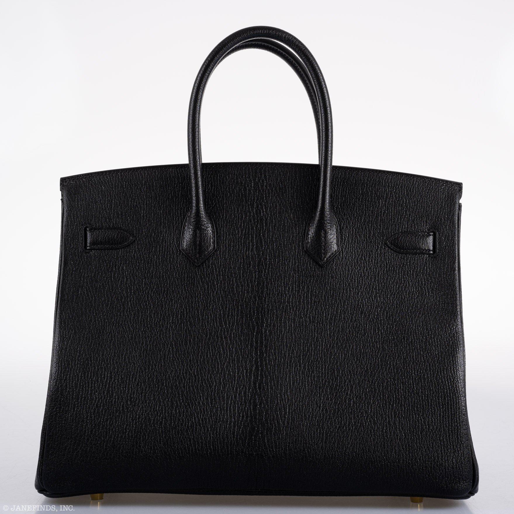 Hermes Birkin 35 Black Chevre De Coromandel with Gold Hardware - 2019, D - Exclusu