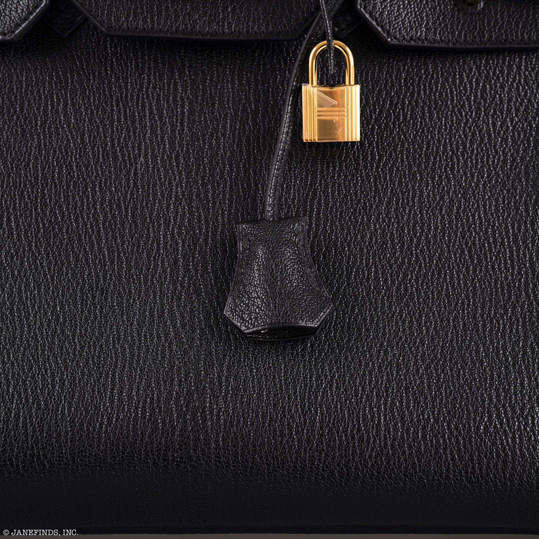 Hermes Birkin 35 Black Chevre De Coromandel with Gold Hardware - 2019, D - Exclusu