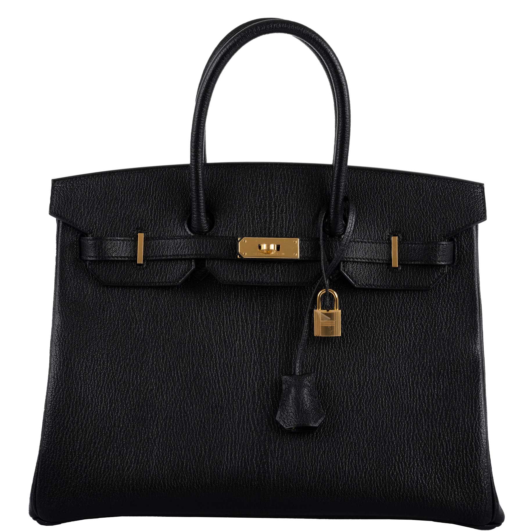 Hermes Birkin 35 Black Chevre De Coromandel with Gold Hardware - 2019, D - Exclusu