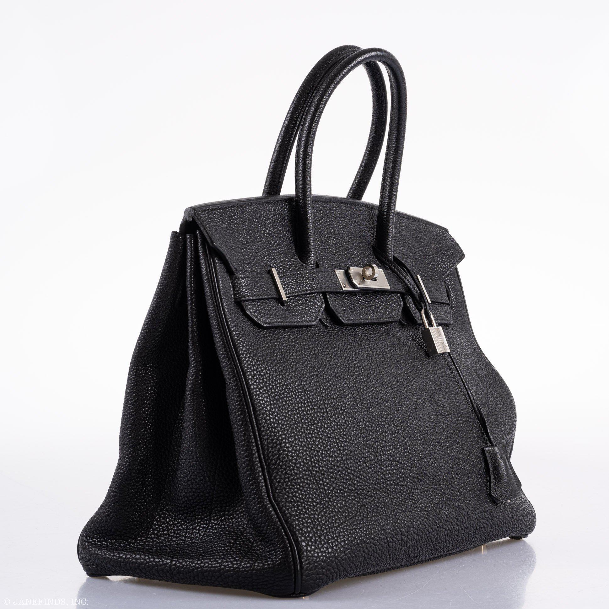 Hermes Birkin 35 Black Togo Palladium Hardware - 2003, Square G  - Exclusu