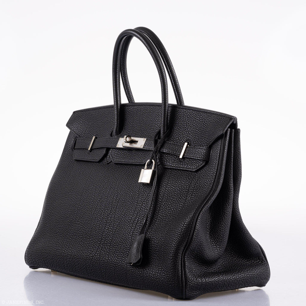 Hermes Birkin 35 Black Togo Palladium Hardware - 2003, Square G  - Exclusu