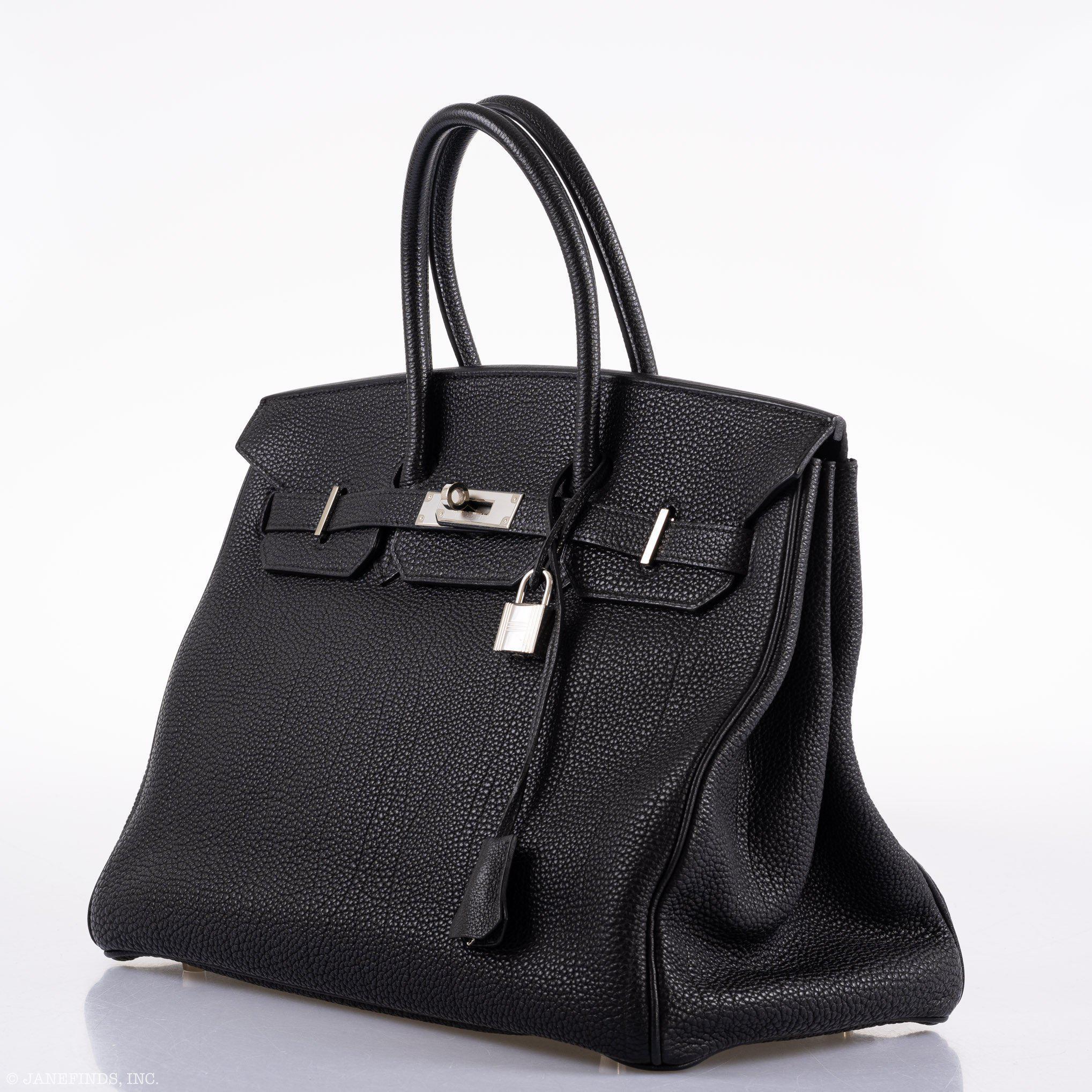 Hermes Birkin 35 Black Togo Palladium Hardware - 2003, Square G  - Exclusu