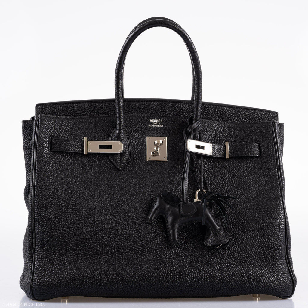 Hermes Birkin 35 Black Togo Palladium Hardware - 2003, Square G  - Exclusu