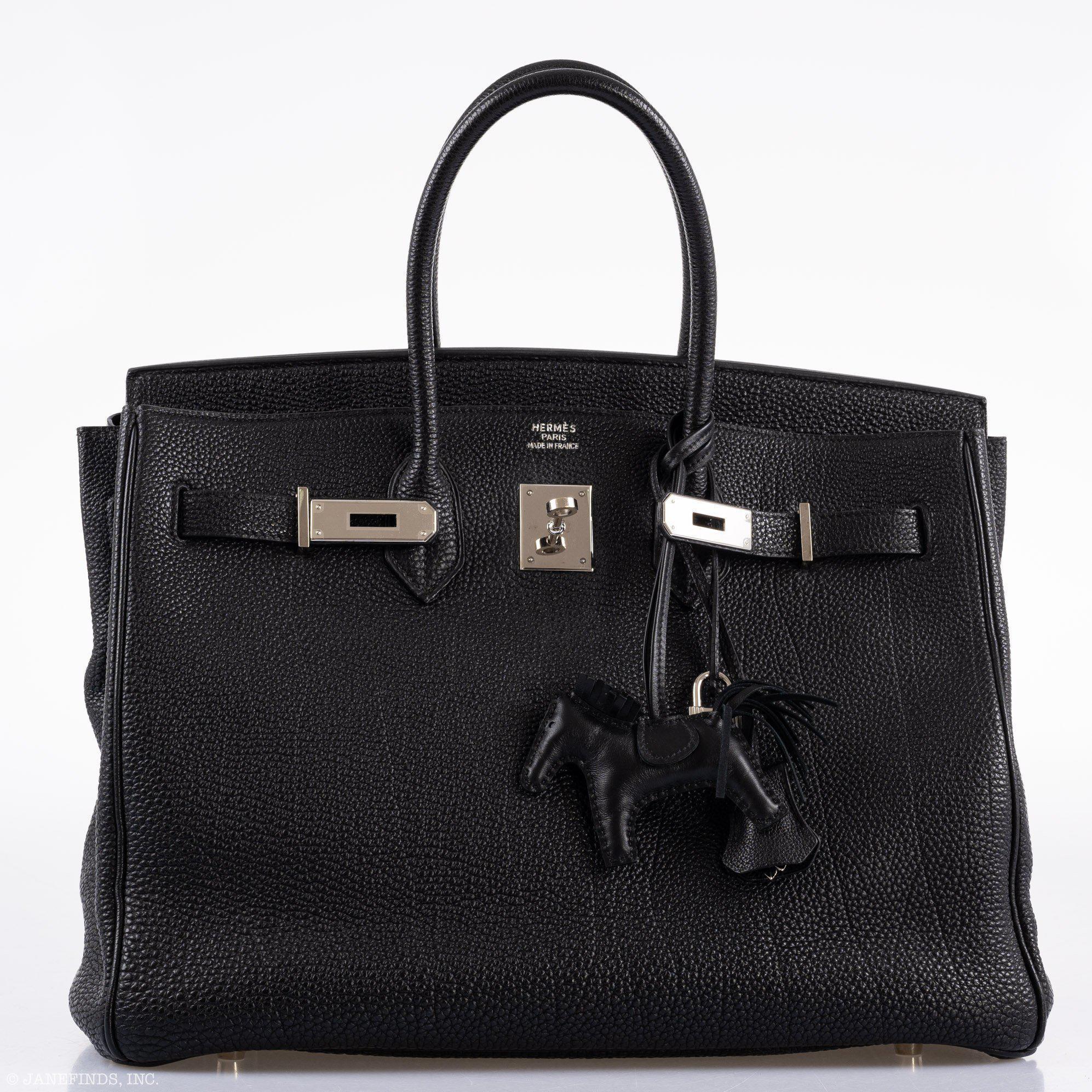 Hermes Birkin 35 Black Togo Palladium Hardware - 2003, Square G  - Exclusu